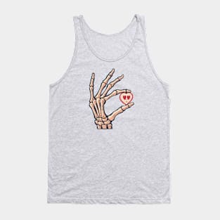 Love in the bones - skeleton hand art Tank Top